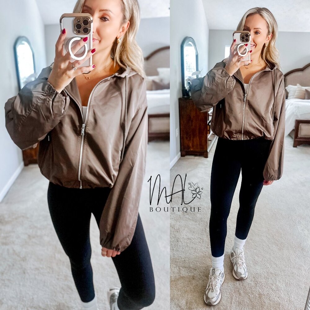 Angela Hooded Zip-Up Jacket | Women's Fall Style | Neutral | Athleisure - Picture 4 of 10